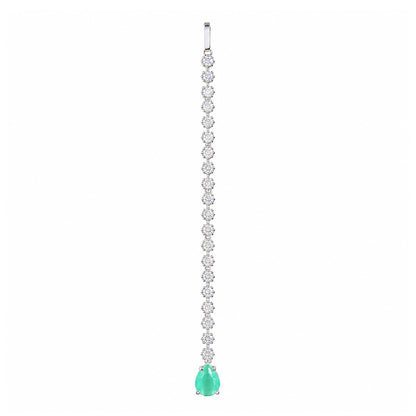 Silver Plated Green AD Teardrop Maang Tikka for Women