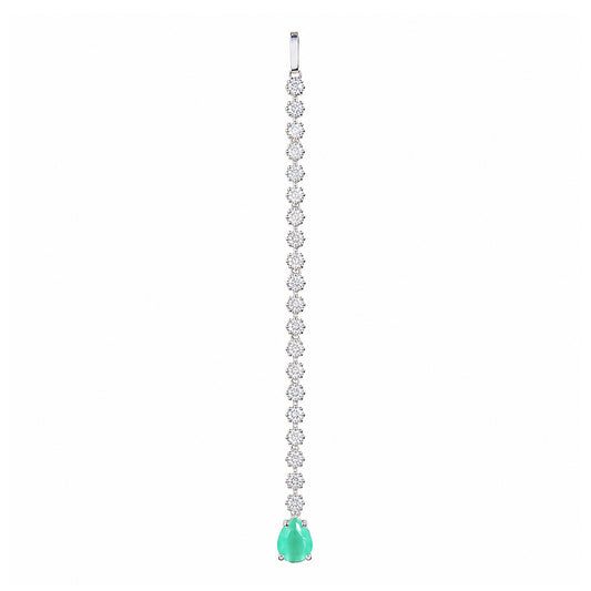 Silver Plated Green AD Teardrop Maang Tikka for Women