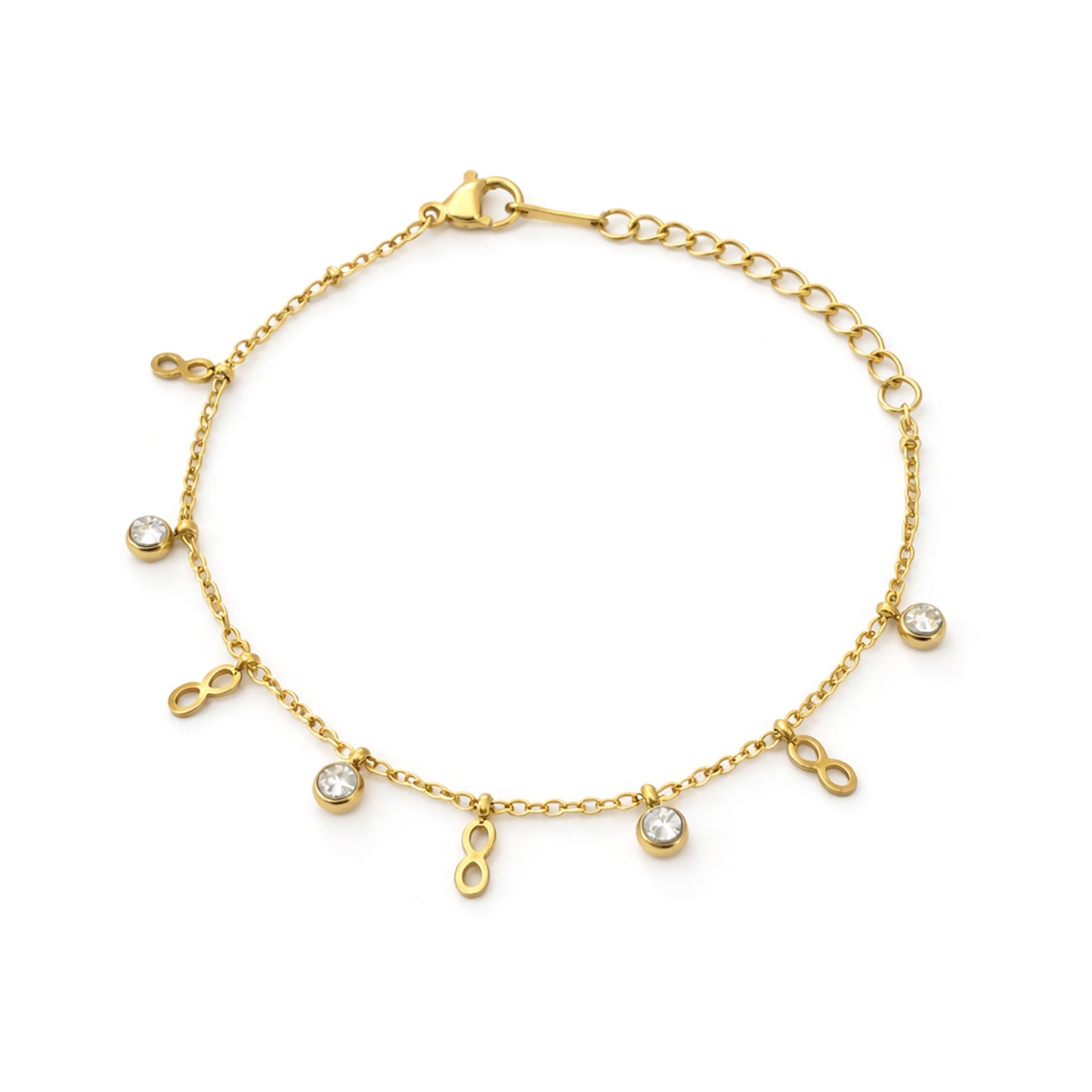 Gold Plated AD Chain Bracelet for Women