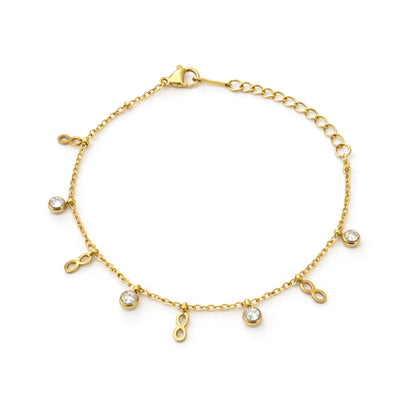Gold Plated AD Chain Bracelet for Women