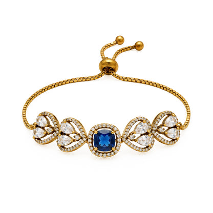 Antique Gold Plated Blue AD Bracelet for Women