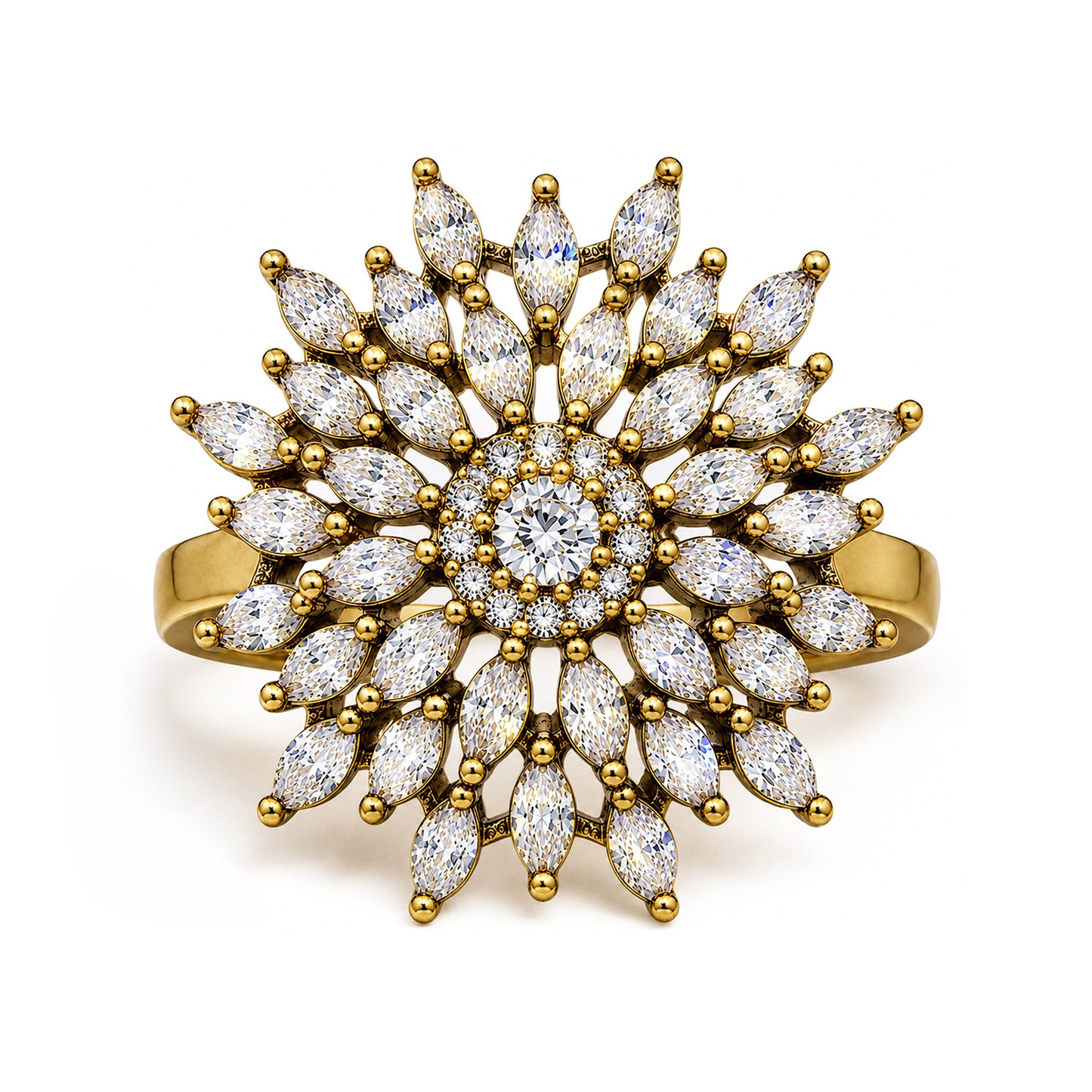 Antique Gold Plated AD Finger Ring for Women
