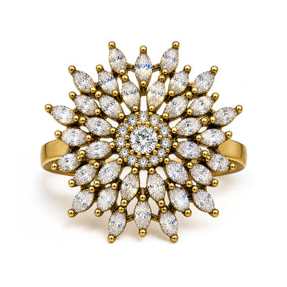 Antique Gold Plated AD Finger Ring for Women