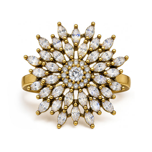Antique Gold Plated AD Finger Ring for Women