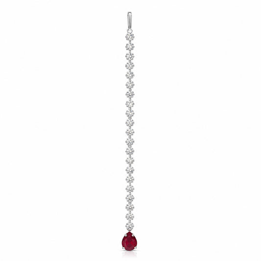 Silver Plated Red AD Teardrop Maang Tikka for Women