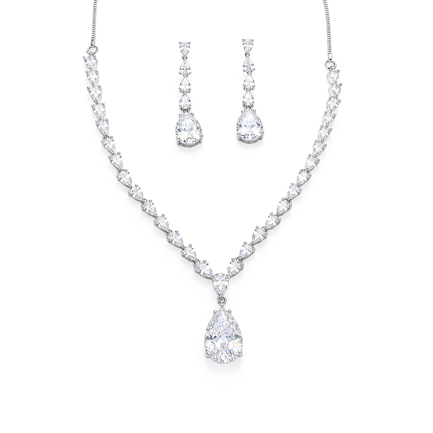 Silver Plated AD Jewellery Set for Women