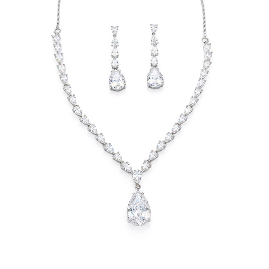 Silver Plated AD Jewellery Set for Women