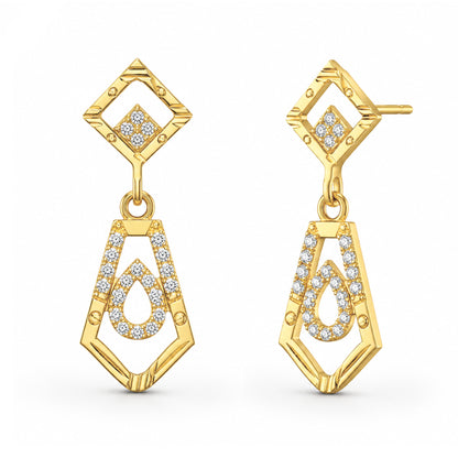 Micro Gold Plated AD Drop Earrings for Women