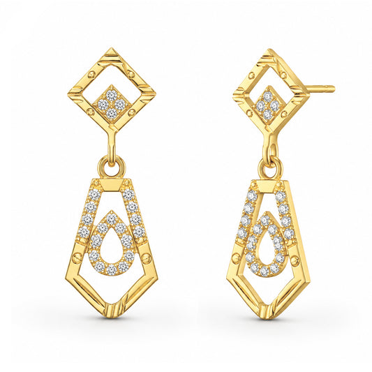 Micro Gold Plated AD Drop Earrings for Women