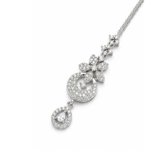 Silver Plated AD Maang Tikka for Women
