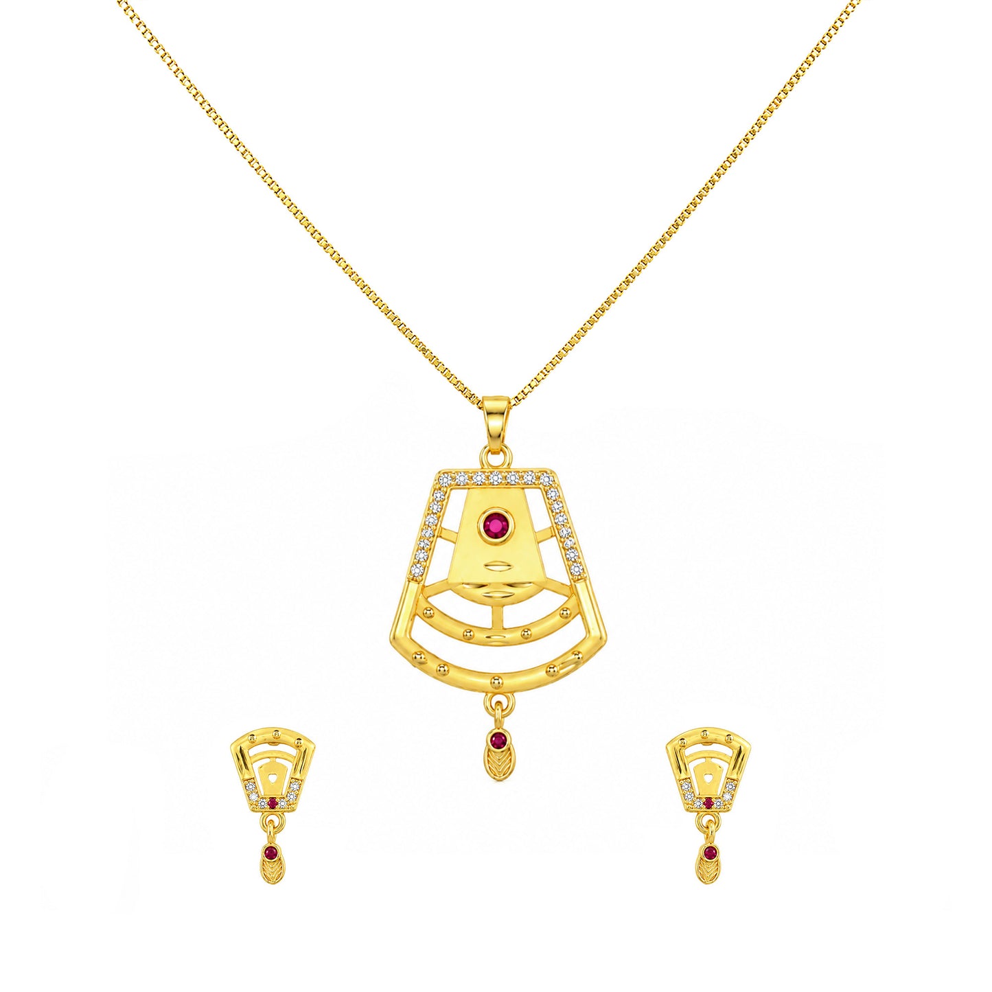 Micro Gold AD Pendant Set for Women