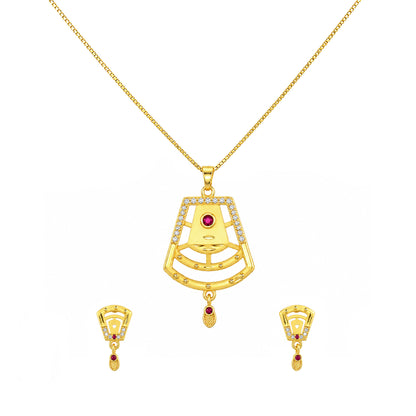 Micro Gold AD Pendant Set for Women