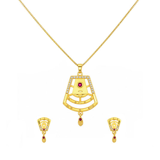 Micro Gold AD Pendant Set for Women