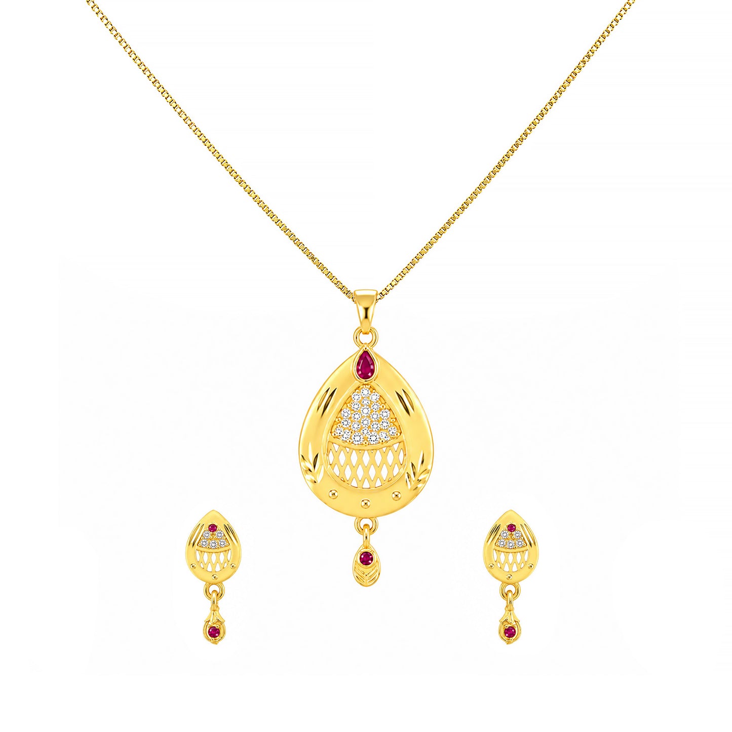 Micro Gold AD Pendant Set for Women