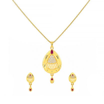 Micro Gold AD Pendant Set for Women