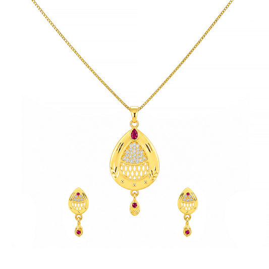 Micro Gold AD Pendant Set for Women