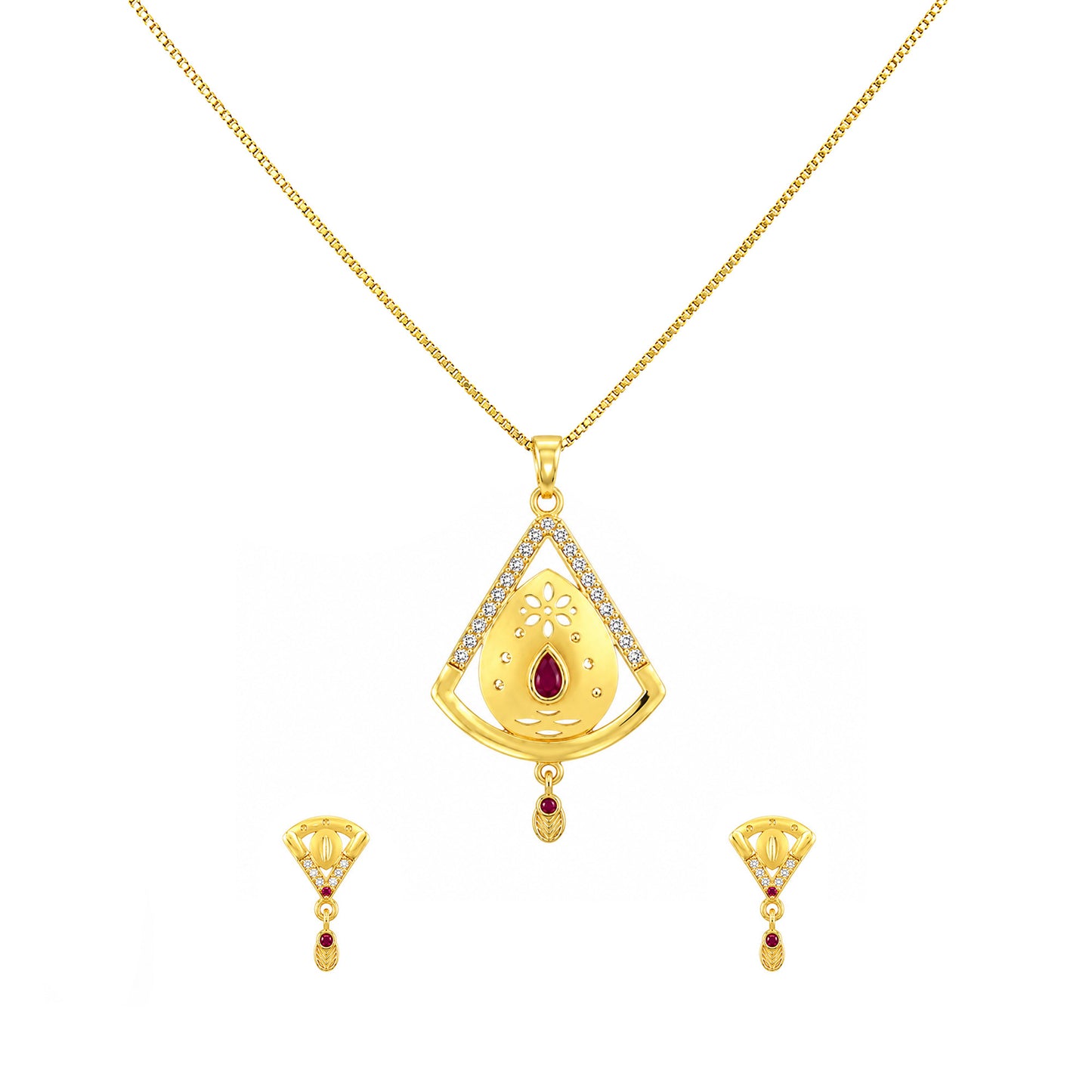 Micro Gold AD Pendant Set for Women