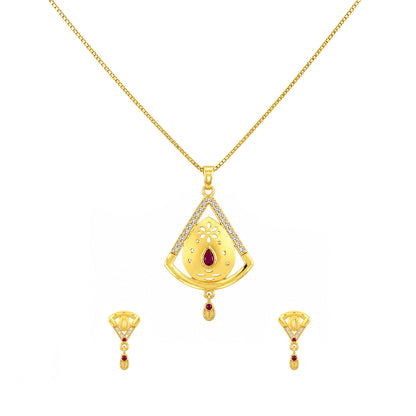 Micro Gold AD Pendant Set for Women