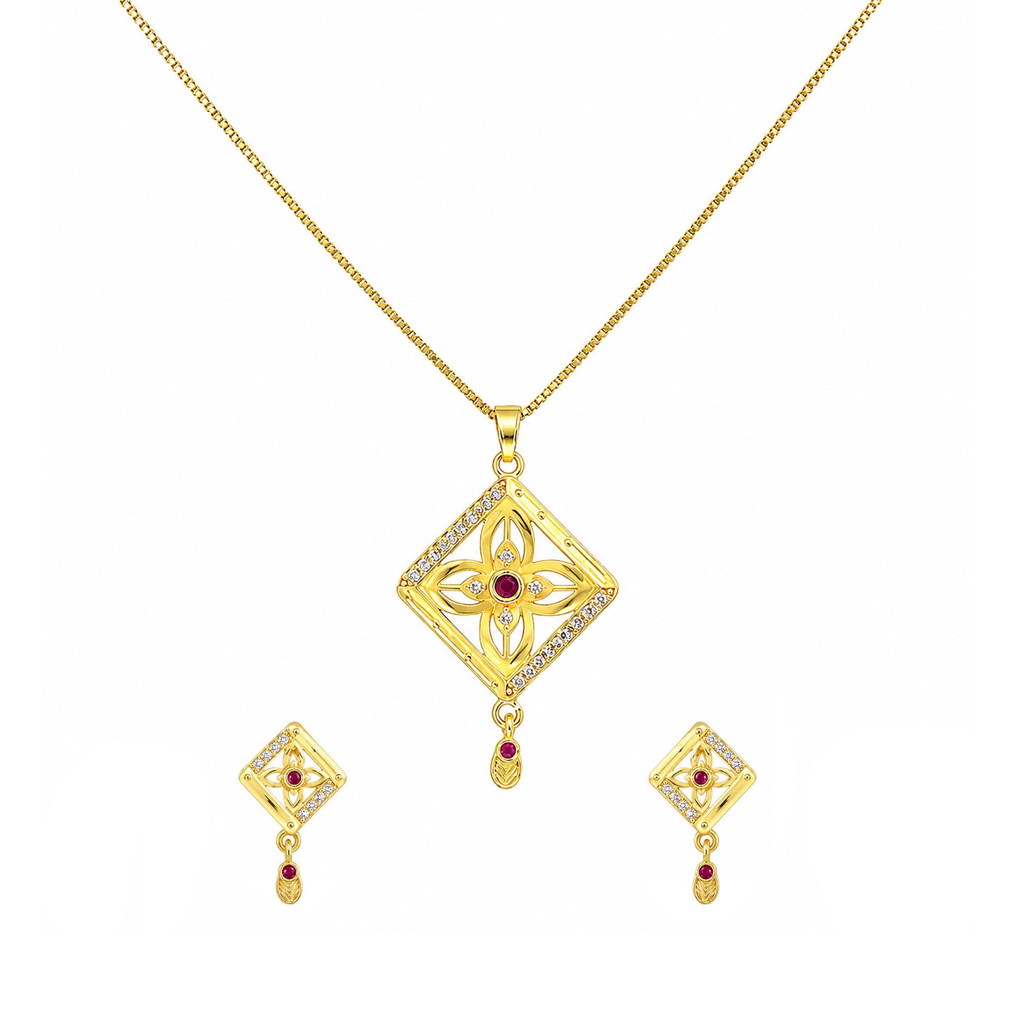 Micro Gold AD Pendant Set for Women
