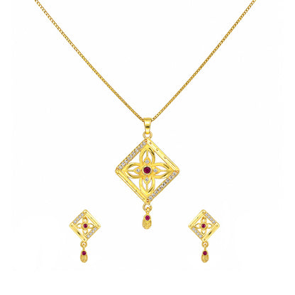 Micro Gold AD Pendant Set for Women