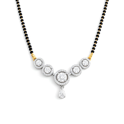 Silver Plated American Diamond Studded Mangalsutra for Women