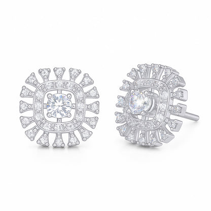 Silver Plated American Diamond Stud Earrings for Women