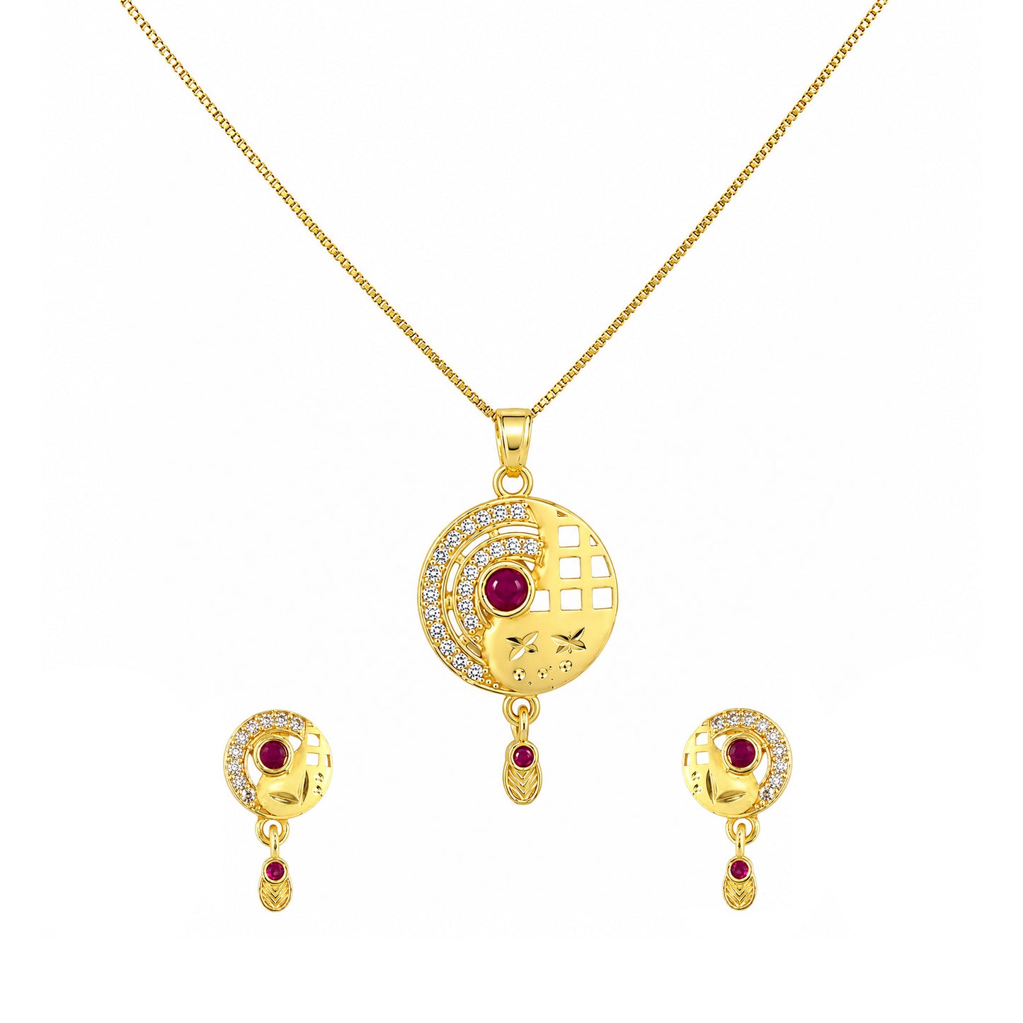 Micro Gold AD Pendant Set for Women