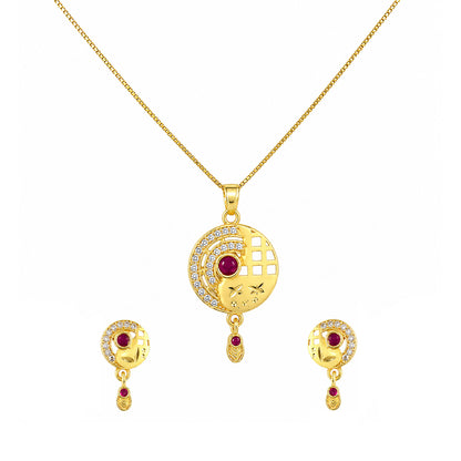 Micro Gold AD Pendant Set for Women