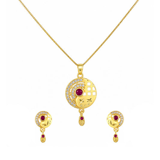 Micro Gold AD Pendant Set for Women