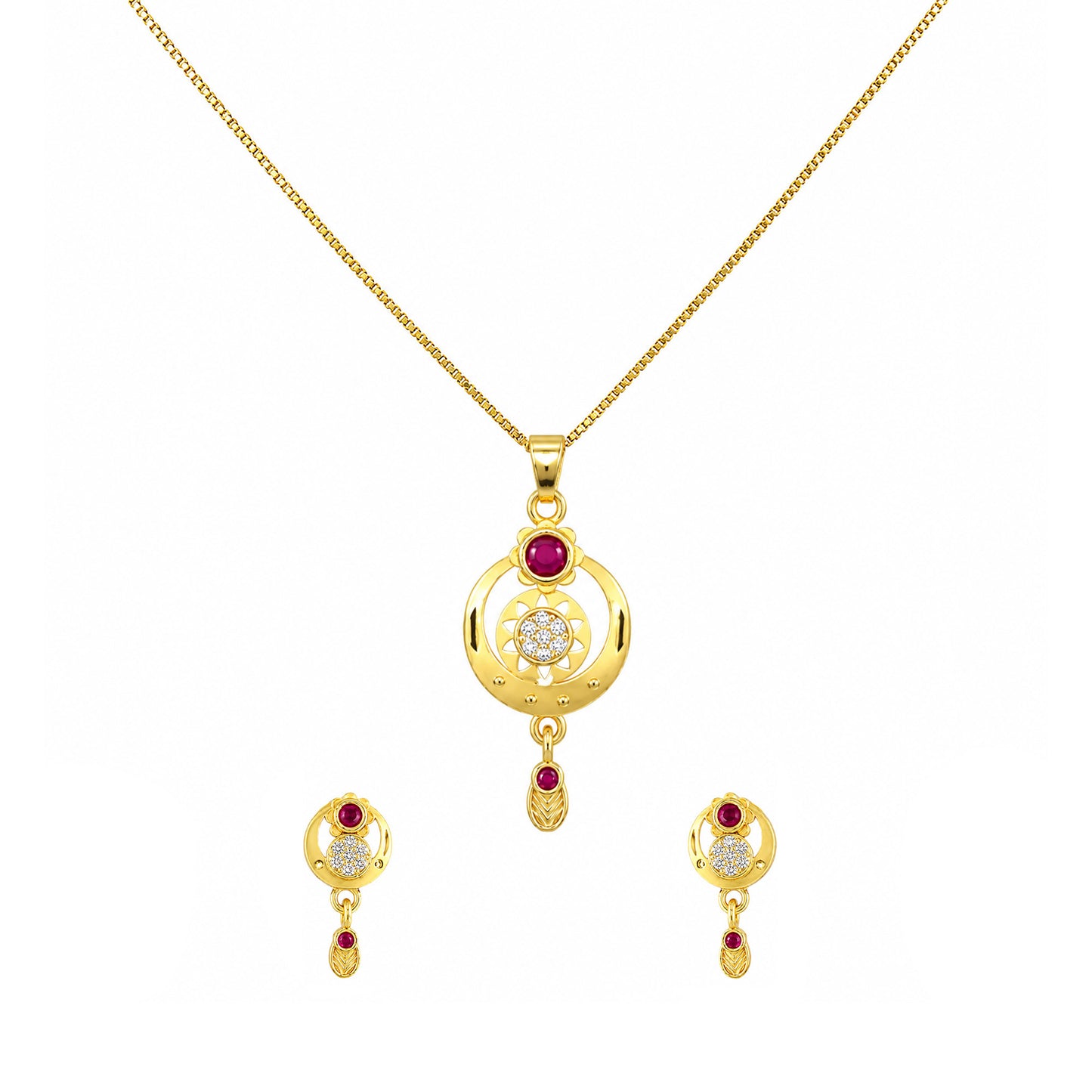 Micro Gold AD Pendant Set for Women