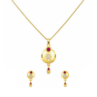 Micro Gold AD Pendant Set for Women