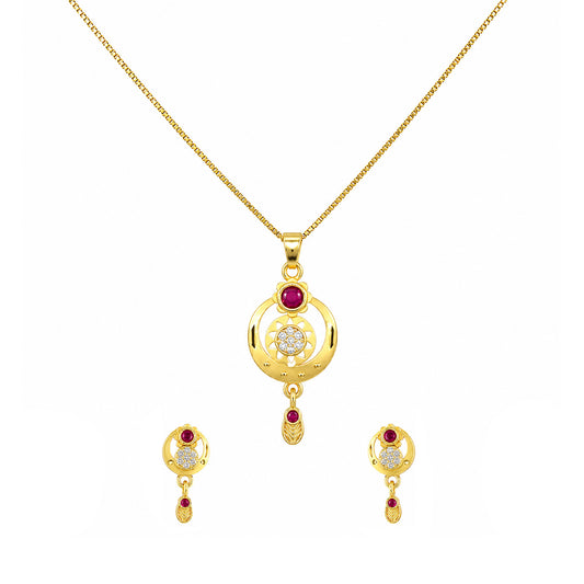 Micro Gold AD Pendant Set for Women
