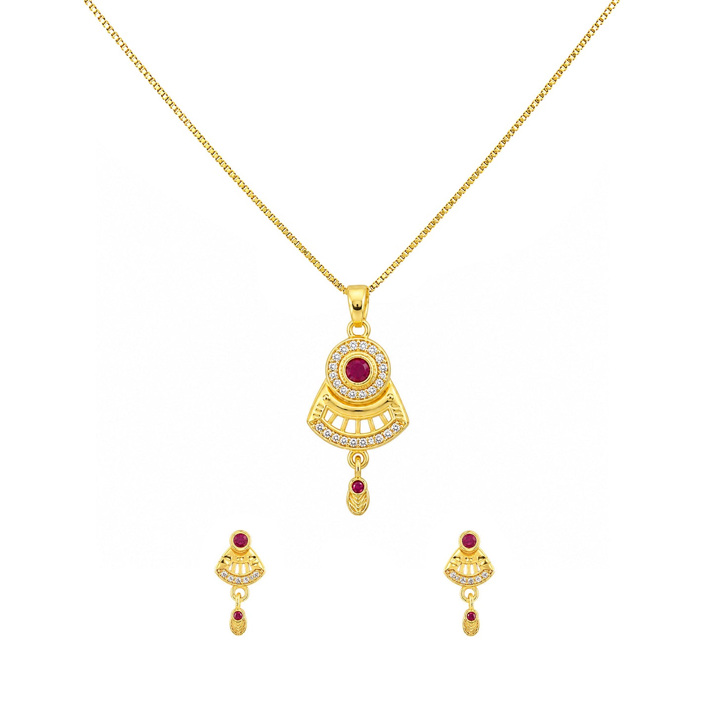 Micro Gold AD Pendant Set for Women