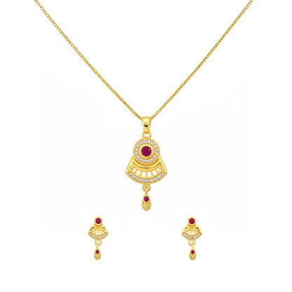 Micro Gold AD Pendant Set for Women