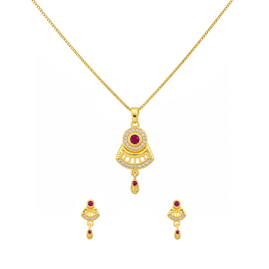 Micro Gold AD Pendant Set for Women