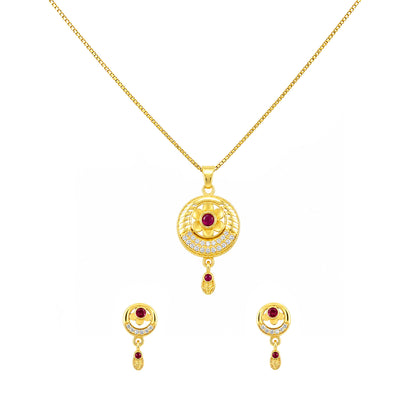 Micro Gold AD Pendant Set for Women