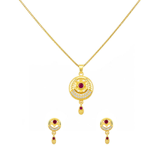Micro Gold AD Pendant Set for Women