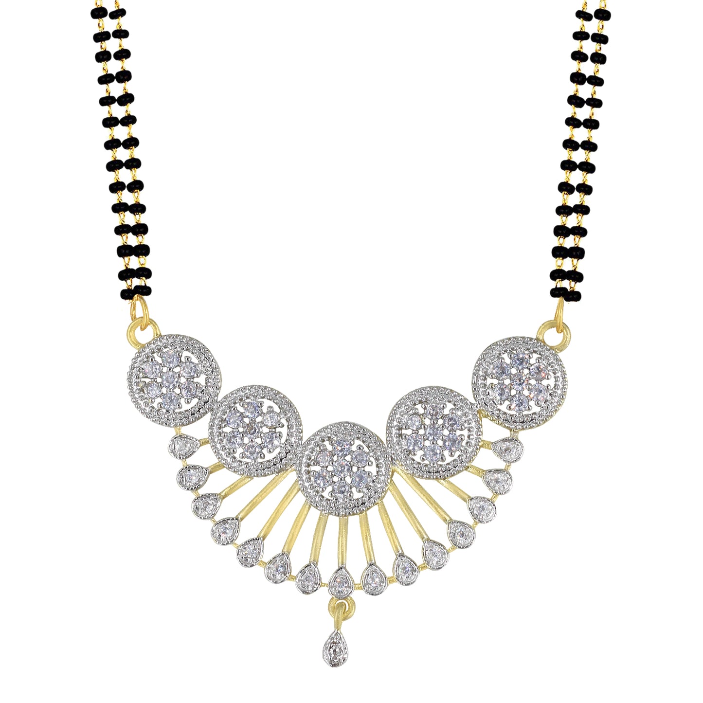 American Diamond Non-Tarnish Black Beaded Mangalsutra