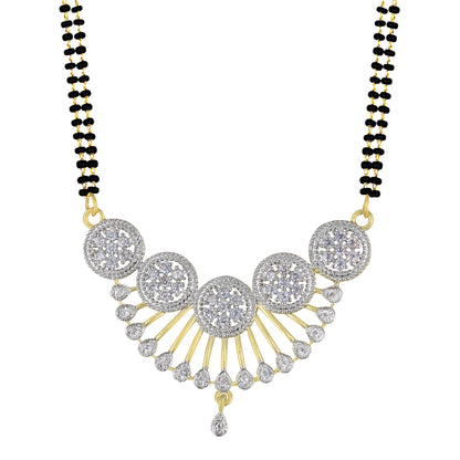 American Diamond Non-Tarnish Black Beaded Mangalsutra