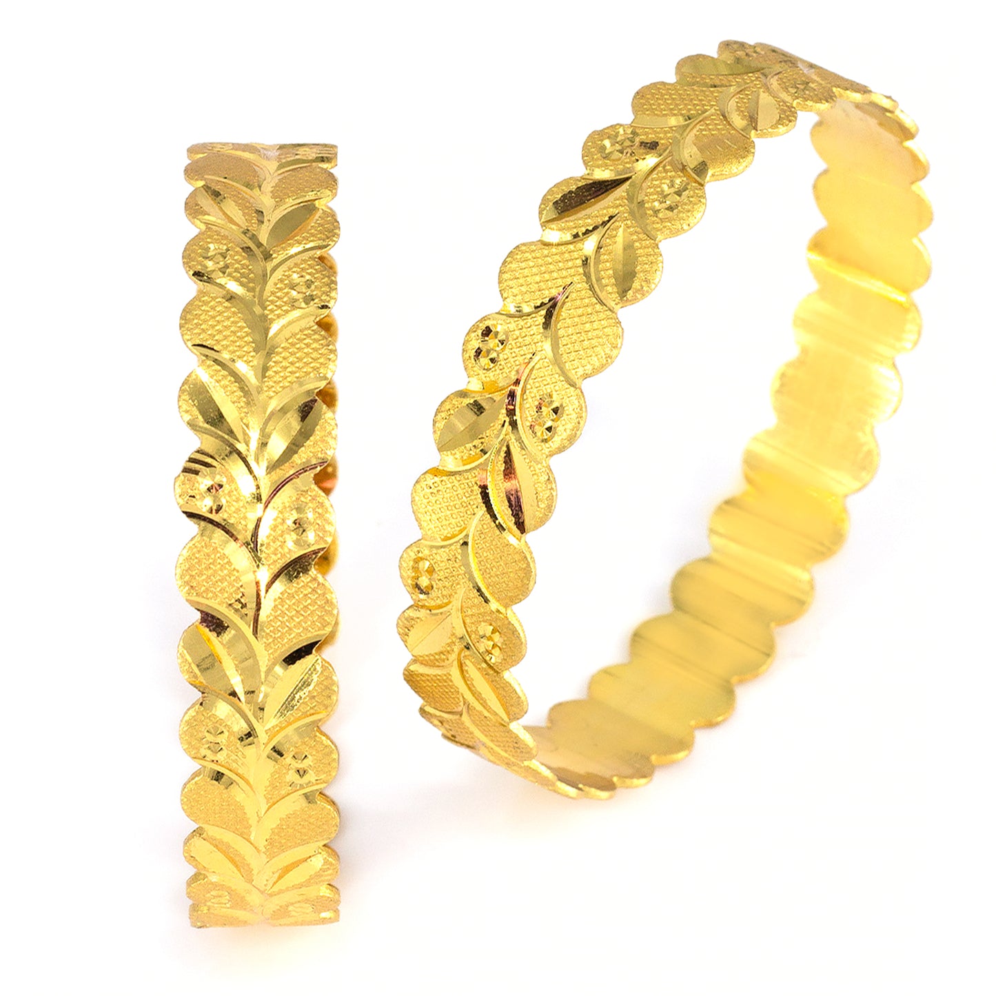 Set of 2 Designer Leaf Bangles