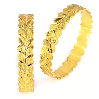 Set of 2 Designer Leaf Bangles