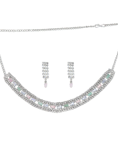 Pink & Green CZ Jewellery Set