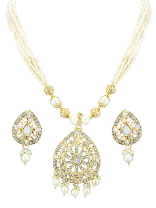 Artificial Stone & Beads Teardrop Jewellery Set