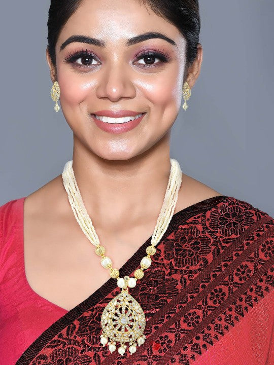 Artificial Stone & Beads Teardrop Jewellery Set