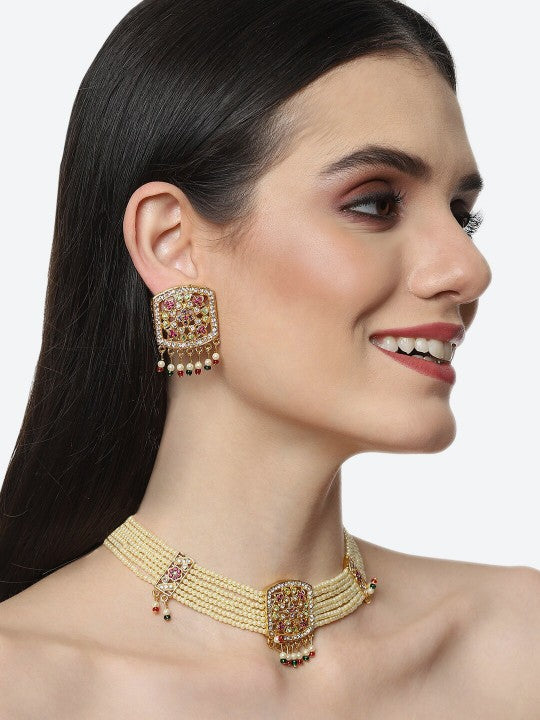 Floral Beaded Jewellery Set