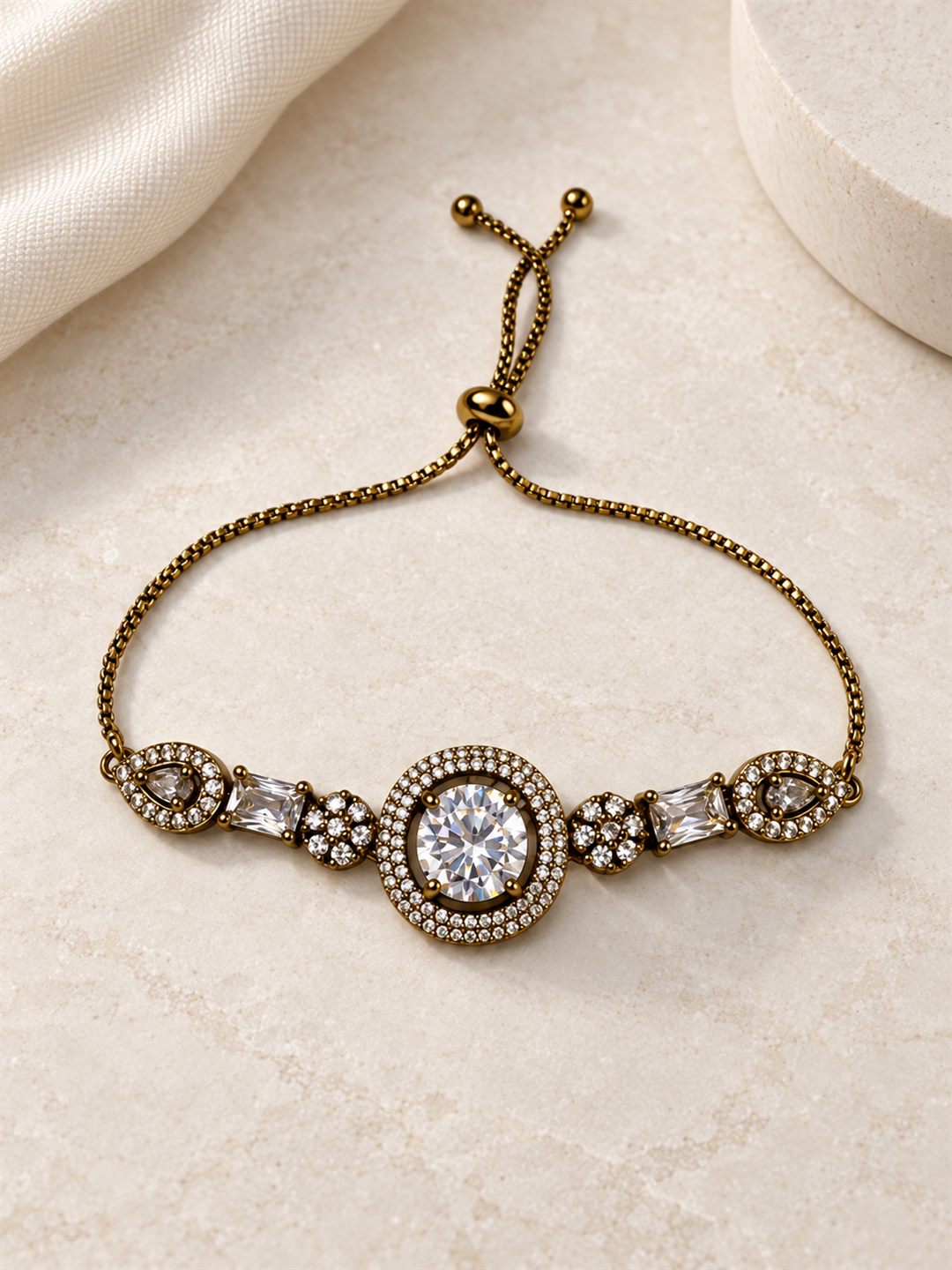 South India Gold Plated AD Bracelet for Women