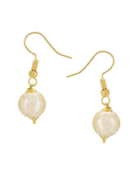 Gold-Plated Cubic Zircon-Studded & Pearl-Beaded Jewellery Set