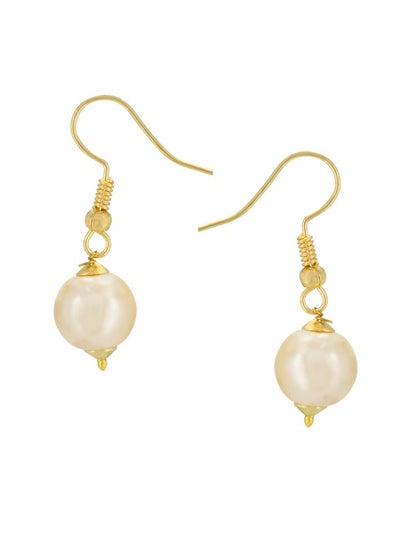 Gold-Plated Cubic Zircon-Studded & Pearl-Beaded Jewellery Set
