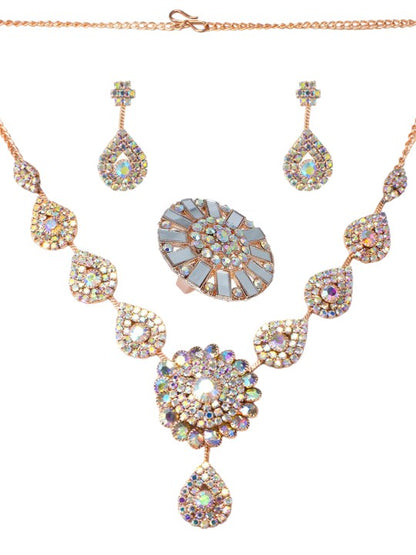 Rose Gold Plated Mirror Jewellery Set