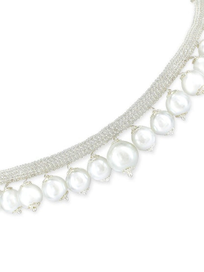 White Beads Drop Jewellery Set